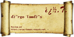 Ürge Tamás névjegykártya