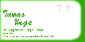 tamas urge business card