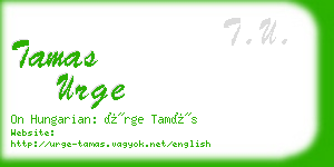 tamas urge business card